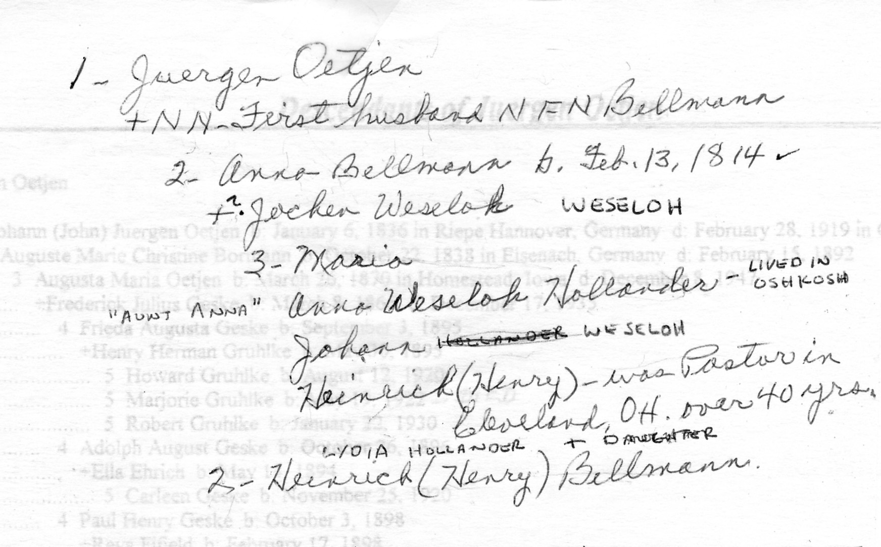 Aunt' Gert's Notes
